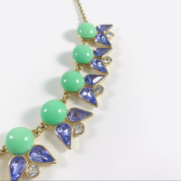 J Crew Statement Necklace Green Blue - BR - Picture 3 of 9